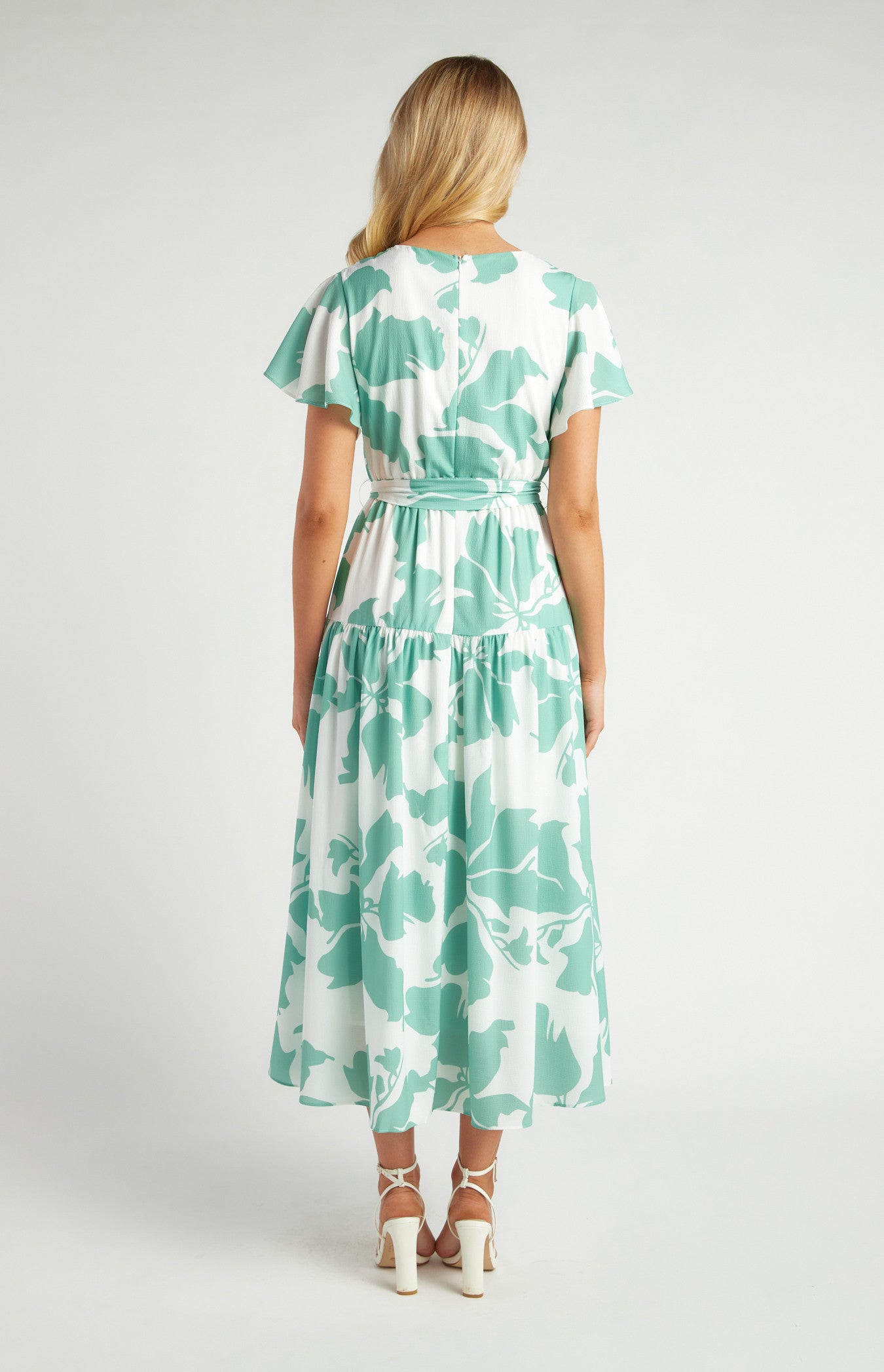 Floral Print Front Button Detail Midi Dress