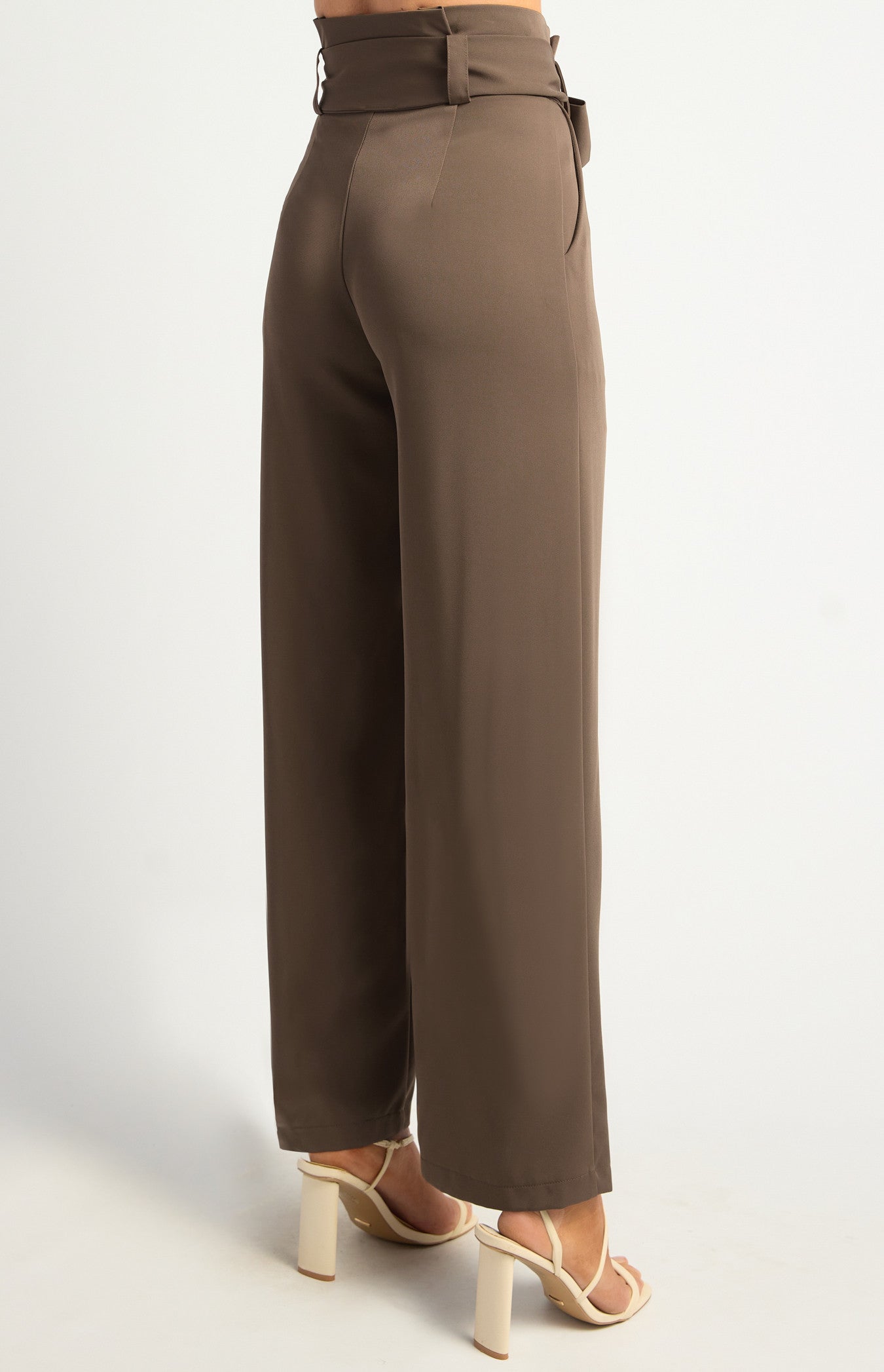 Paper Bag Waist Wide Leg Pants