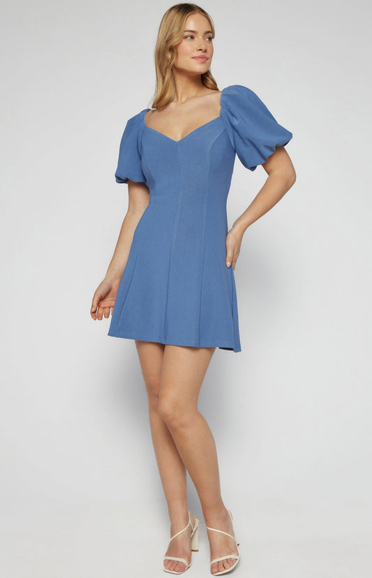 Textured Stretch Fabric Panel Dress