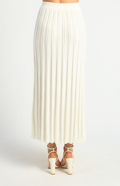 Raised Rib Textured Knit Midi Skirt