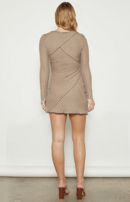 Textured Jersey Dress with Contrast Panel
