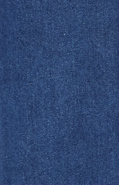 Long Line Denim Coat with Patch Pocket