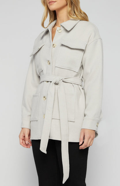 Tweed Trucker Jacket with Patch Pocket Details