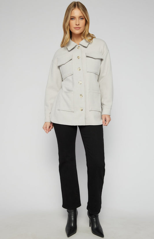 Tweed Trucker Jacket with Patch Pocket Details