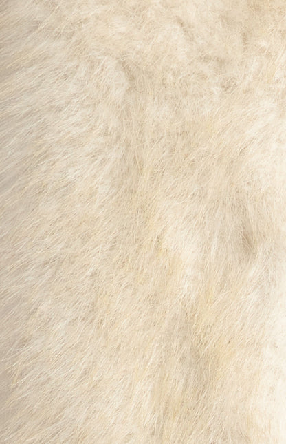 Faux Fur Coat with Hook and Eye Closure