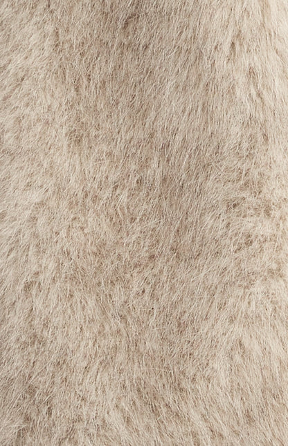 Faux Fur Coat with Hook and Eye Closure