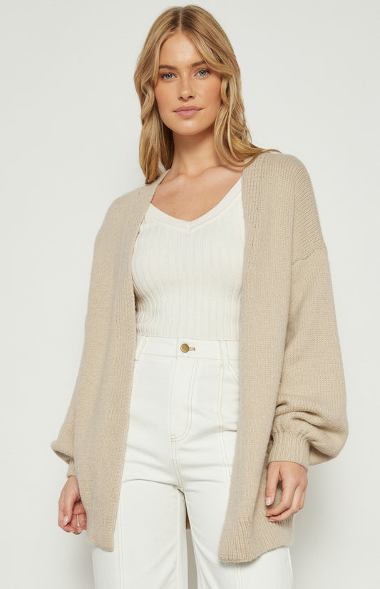 Oversized Bubble Sleeve Cardigan
