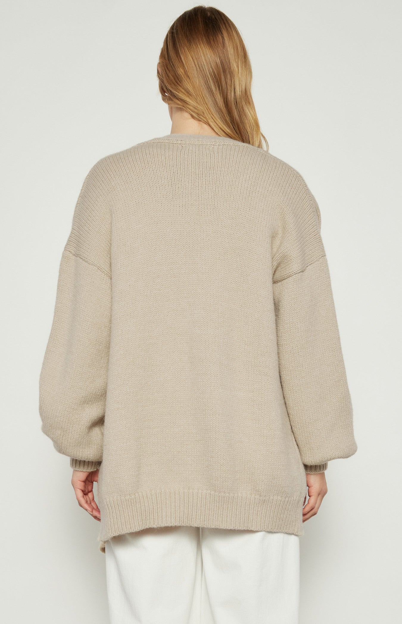 Oversized Bubble Sleeve Cardigan