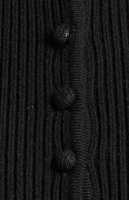 Knit Mini Dress and Cardigan Set with Self-Fabric Buttons