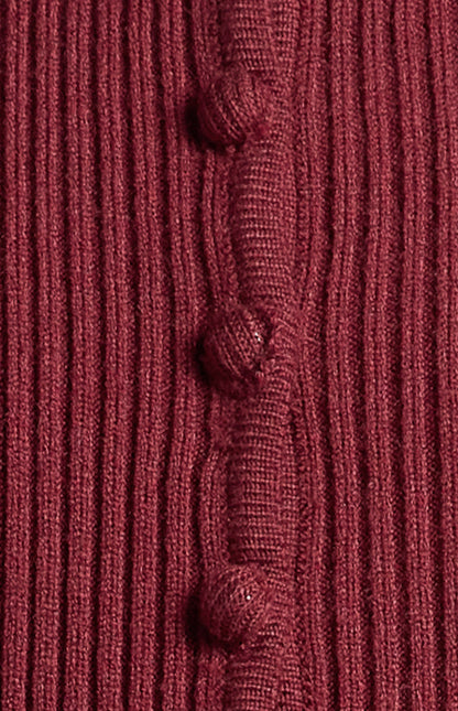 Knit Mini Dress and Cardigan Set with Self-Fabric Buttons